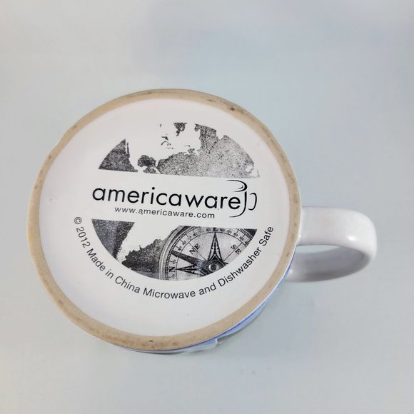 Mug New York Americaware Cup Coffee Tea USA Large Blue White - Picture 8 of 10